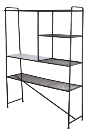 Mid-Century American Modern Iron Shelving Unit / Etagere by Freda Diamond
