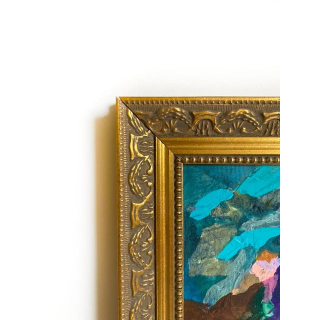 "Jeweled Sky" Pair of Mini Paintings With Vintage Frames by Jessalin Beutler For Sale In Seattle - Image 6 of 7