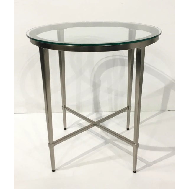 Modern Round Stainless Steel and Glass End Table Chairish