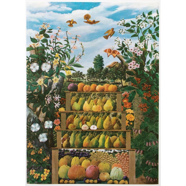 1950s After Andre Bauchant "The Fruit Stand", First Edition Swiss Full-Color Print For Sale - Image 9 of 10