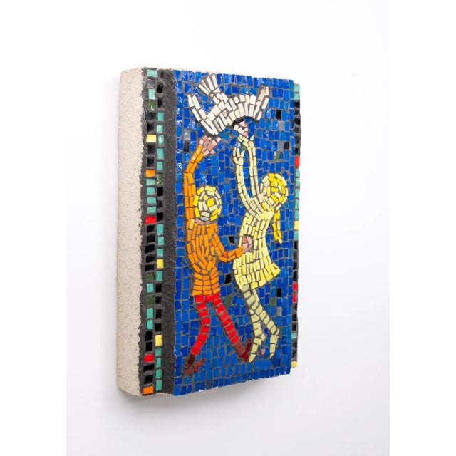 1960s Glass Mosaic of Children Playing, 1960s For Sale - Image 5 of 10