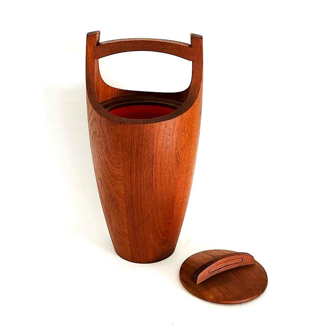 1950s 1950s Dansk Teak Wood Congo/Viking Ice Bucket With Lid For Sale - Image 5 of 12