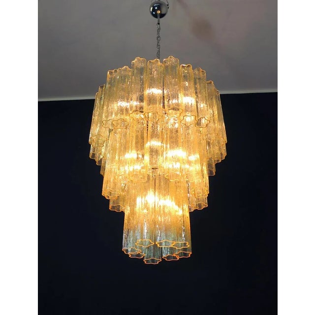 Large Murano Glass 3-Tier Chandelier, 1981 For Sale - Image 9 of 13