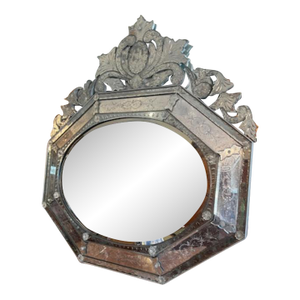 Antique Italian Venetian Wall Mirror 46 H 44 W