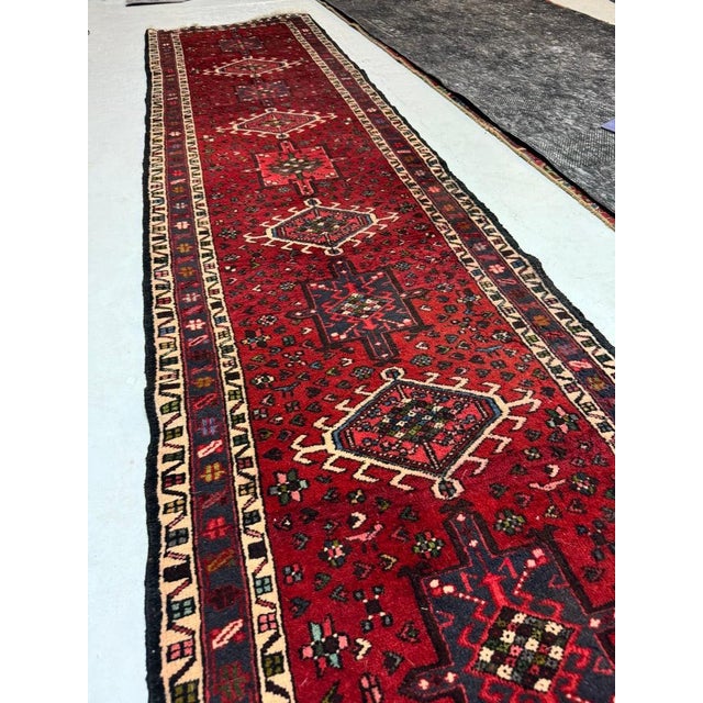 Mid 20th Century Vintage Karaja with Variations of Red Rug 2.6 x 9.3 For Sale - Image 5 of 6