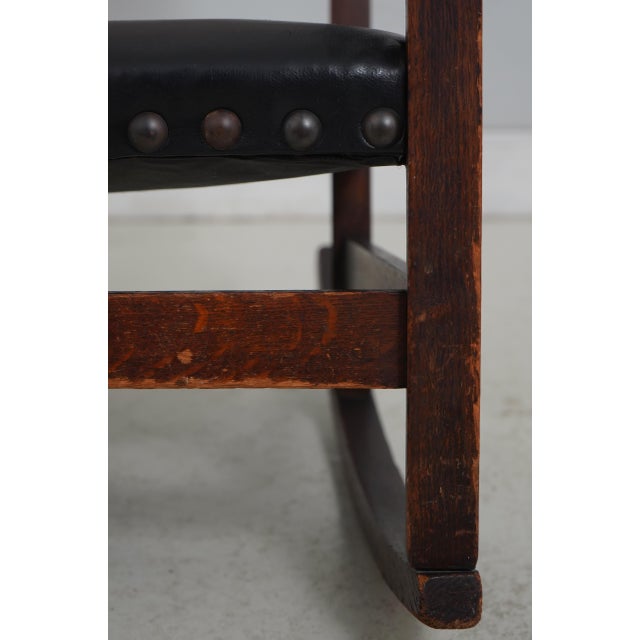 Stickley Brothers Antique Mission Oak Small Rocking Chair For Sale - Image 11 of 18