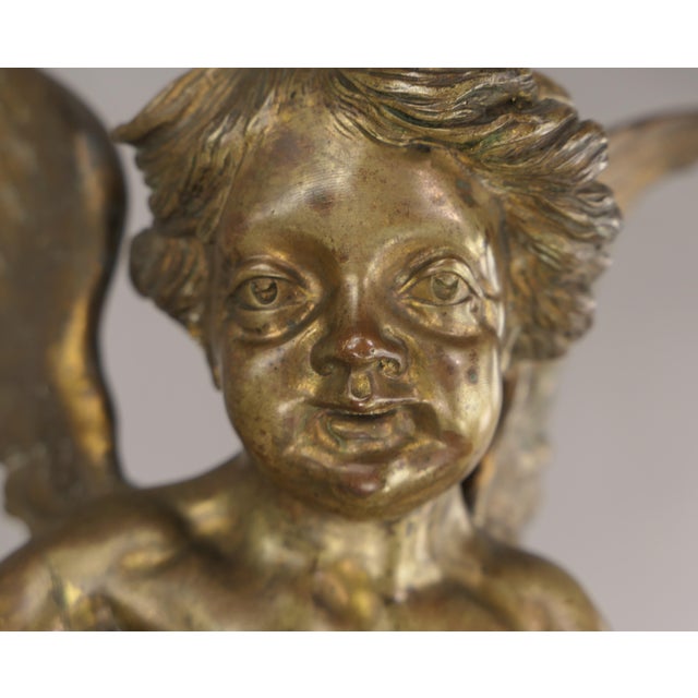 Baroque Bronze Angel Chandelier, Vienna, 1900s For Sale - Image 4 of 17