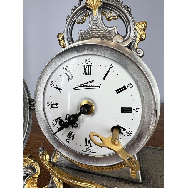 Lancini Imperial Ormolu Gilt Brass Mantle Clock with Candelabras, Set of 3 For Sale - Image 12 of 18