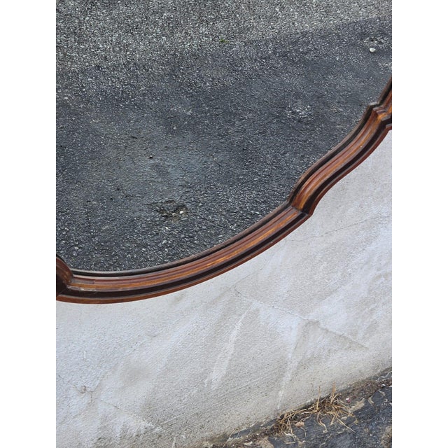 Brown 1930 Oval Walnut Hand Painted American Mirror. For Sale - Image 8 of 18