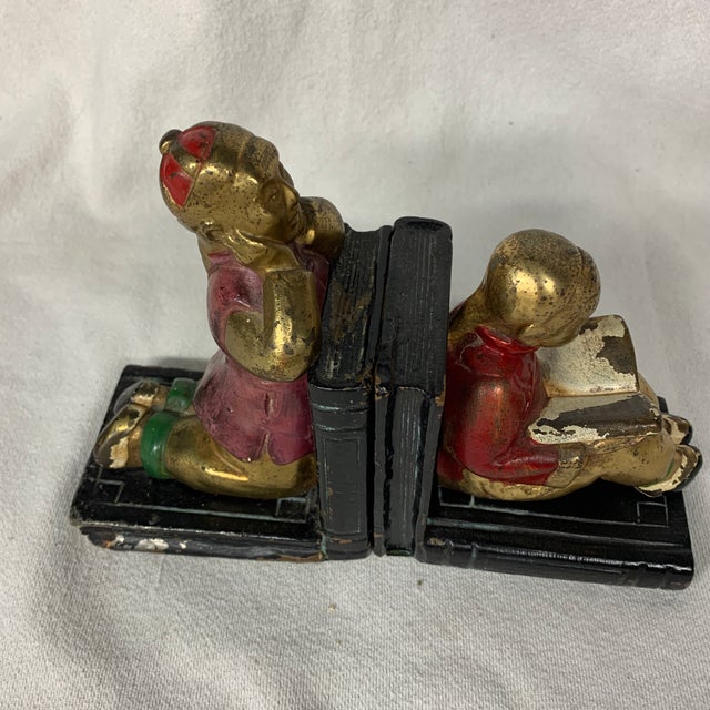 Art Deco Vintage Armor Bronze Art Deco Bookends C. 1930s For Sale - Image 3 of 7