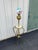 Early 1900's Juno Brass and Marble Telescoping Piano Floor Lamp With Painted Globe For Sale - Image 4 of 12
