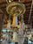 Glass Vintage 4 Light Brass Ceiling Fixture With Lundberg Studios Art Glass Shades For Sale - Image 7 of 8
