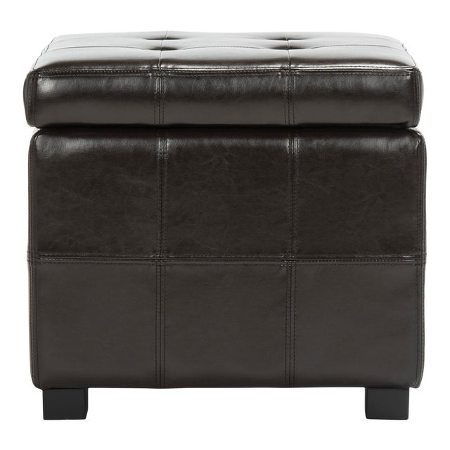 Square Tufted Ottoman in Brown & Black For Sale