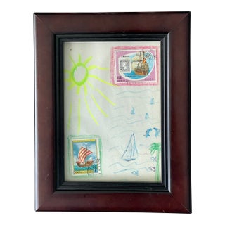 1970s Abstract Collage Seascape by Elia Framed For Sale