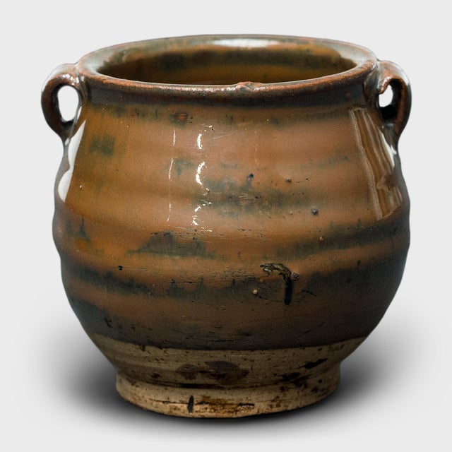 Set of Three Chinese Petite Glazed Apothecary Jars, C. 1900 For Sale - Image 4 of 8