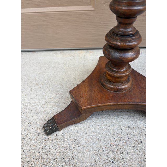 Antique Regency Solid Walnut Round Side Table, Early 20th Century For Sale - Image 9 of 11