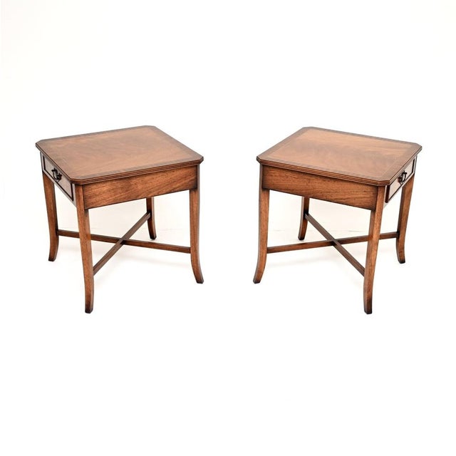 Georgian Style Bedside Tables, 1950s, Set of 2 For Sale - Image 4 of 11