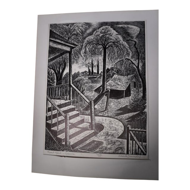 Charles Surendorf (1906-1979) Front Yard, Columbia - Linocut For Sale