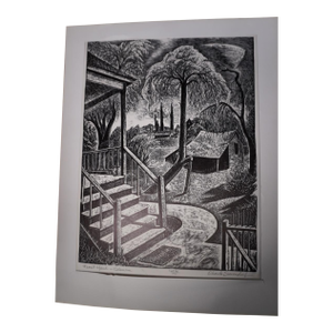 Charles Surendorf (1906-1979) Front Yard, Columbia - Linocut
