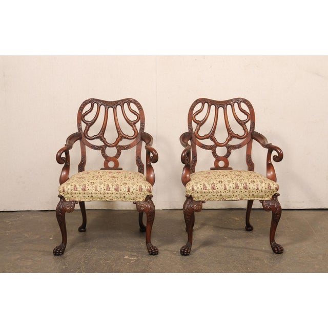 Pair of Ornate Early 20th C. English Armchairs For Sale - Image 13 of 13