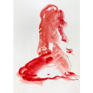 Woman in Red Seated 3 For Sale