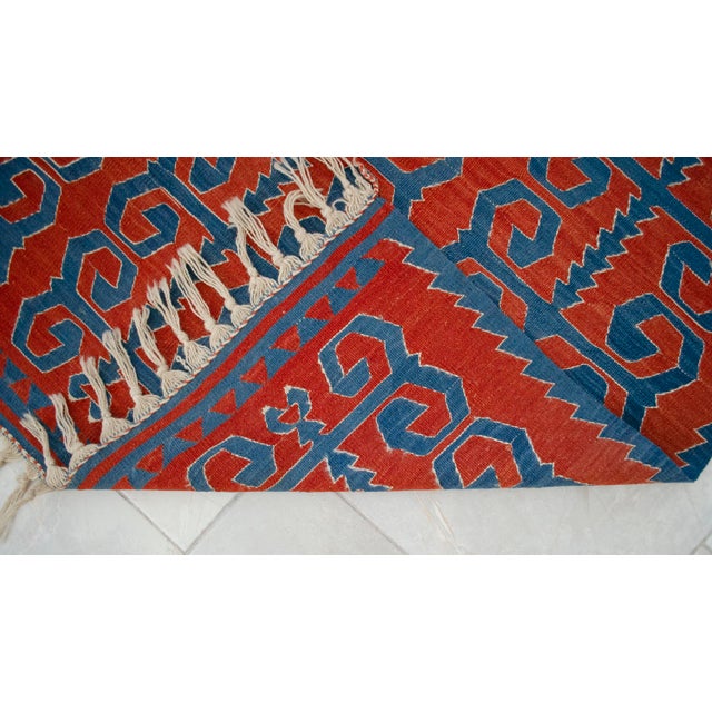Vintage Hand-Woven Turkish Rug Super Fine Kilim Area Rug - 3'5" X 5'3" For Sale - Image 10 of 16