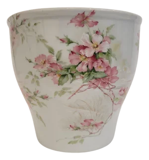 Floral Design Cache Pot from Limoges Porcelain, 1960s