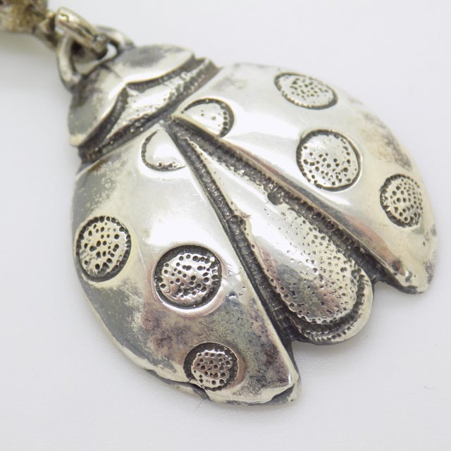 Vintage Italian Handmade Genuine Sterling Silver 925 Ladybug, 1980s For Sale - Image 6 of 12