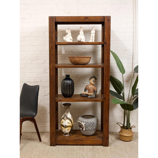 Mid-Century Modern Vintage Solid Pine Shelf For Sale - Image 3 of 7