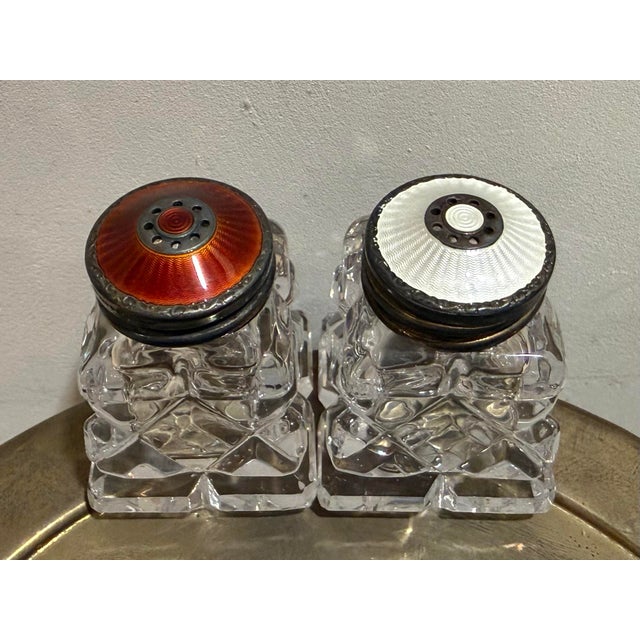 Early 20th Century Early 20th Century Sterling Silver and Crystal Salt and Pepper Shakers For Sale - Image 5 of 5