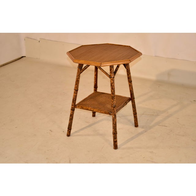 French Provincial 19th Century French Bamboo Side Table With Octagonal Top For Sale - Image 3 of 9