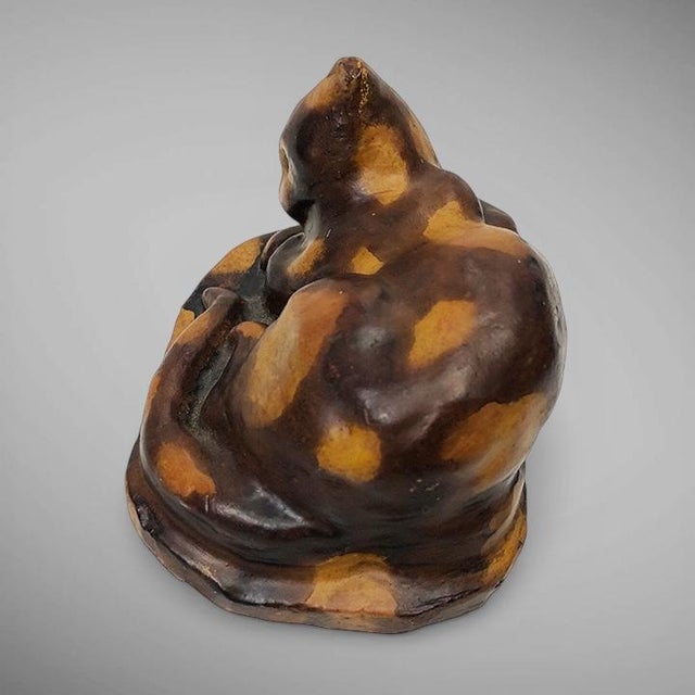 End Of Day Redware Cat This fabulous, rare redware cat is an "end-of-day" piece. It is hand-sculpted from the redware clay...