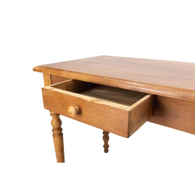 French Turned Elm Side or Writing Table, 1900 For Sale - Image 6 of 11