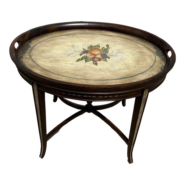 Drexel Hand Painted Tray Table For Sale