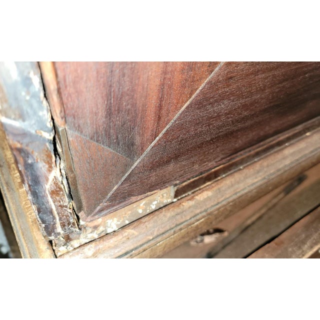 Coffee 18th Century Mahogany Fall-Front Desk Cabinet on Separate Stand - With Dovetailed Drawers For Sale - Image 8 of 10