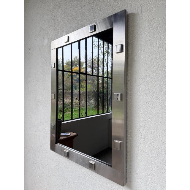 Vintage Chrome Mirror, 1970s For Sale - Image 14 of 18