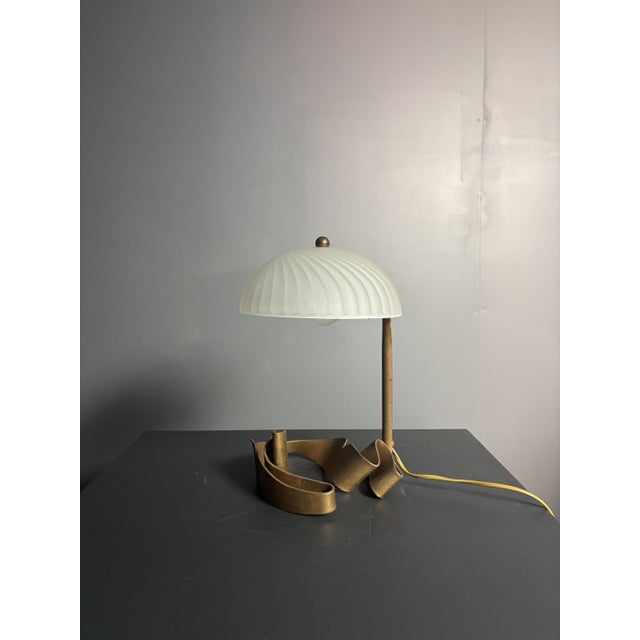 Art Deco Style Handcrafted Wrought Iron Desk Lamp, 1980s For Sale - Image 14 of 18