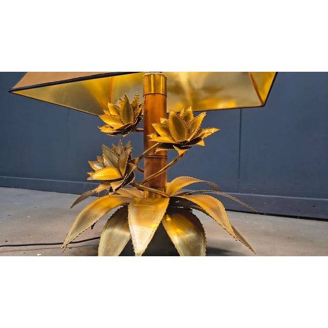 Hollywood Regency Floral Table Lamp from Maison Jansen, 1970s For Sale - Image 3 of 12