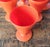 Set 6 Antique Anchor Hocking Fire King Rainbow Tangerine Footed Iced Tea Cups, 1940s. Unmarked. Excellent condition....