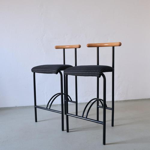 Vintage Tubular Steel Bar Stools, 1980s, Set of 2 For Sale - Image 6 of 7