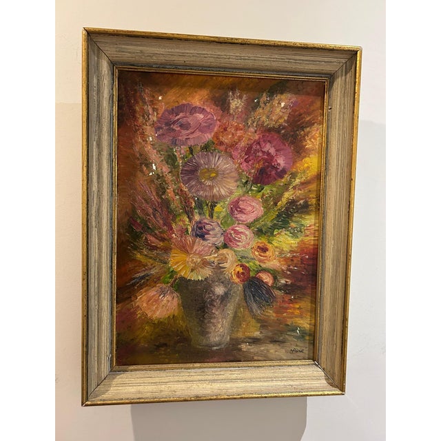 R Poirot, Bouquet, 1950s, Oil on Canvas For Sale - Image 16 of 16