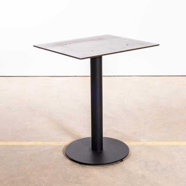 Vintage Square Black Solid Steel Café Tables. Not the oldest of tables but we just liked the steel tops. Heavy weight with...