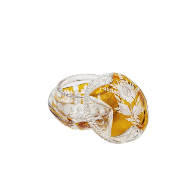 Orange Art Deco Candy Bowl from Julia Glassworks, Poland, 1950s For Sale - Image 8 of 9