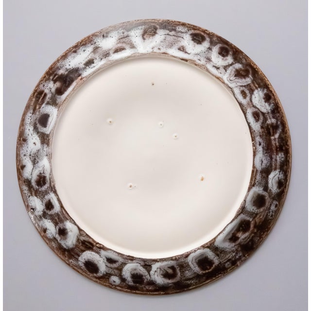 Vintage French Green & Yellow Lemon Majolica Oyster Plate, After Vallauris For Sale In Houston - Image 6 of 7