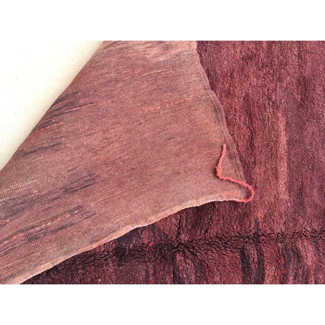 Vintage Moroccan Berber High-Pile Wool Rug in Brown, Plum and Rust, 1970s For Sale - Image 9 of 13