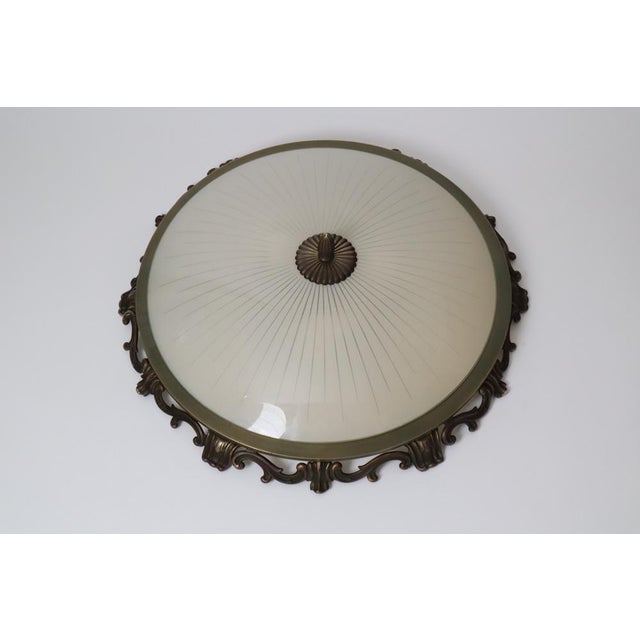 Brass and Glass Ceiling Lamp from Kaiser Idell / Kaiser Leuchten, 1950s, in Very Good conditions. Designed 1950 to 1959...