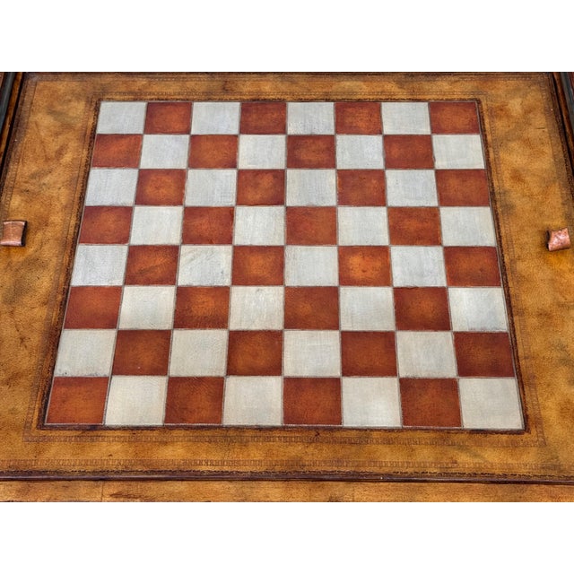Mid-20th Century Tooled Leather-Clad Games Table For Sale - Image 12 of 18