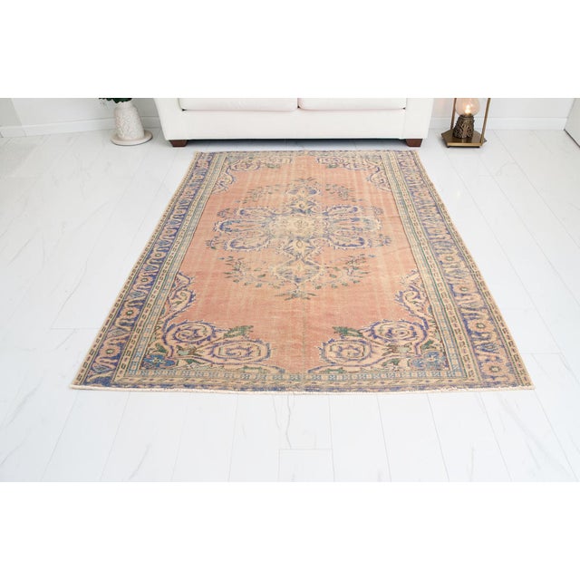 Vintage Geometric Anatolian Wool Carpet For Sale - Image 6 of 10