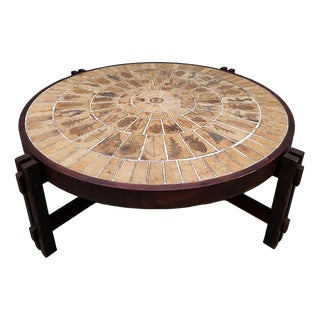 Vintage French Riviera Ceramic Coffee Table from Roger Capron, 1970s For Sale