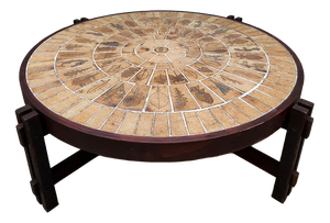 Vintage French Riviera Ceramic Coffee Table from Roger Capron, 1970s